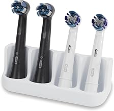 Holder for 4 brush heads - Compatible with Oral-B, IO, Philips Sonicare, Waterpik, Fairywill - Food Grade Silicone (White) - Image 1