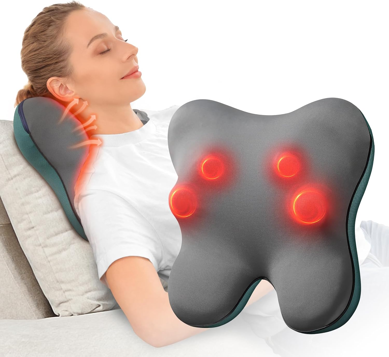 Bob and Brad EZBack Neck Massager, Neck and Shoulder Massage Cushion with Heat, Electric Shiatsu Massager Device, Massage and Relaxation Gifts for Women Men - Image 1