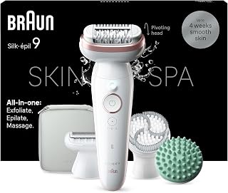 Braun Epilateur Electrique Pour Femmes Silk-épil 9 9-080, Tête Flexible 360° Pour Epilation Facile, Etanche, Sans Fil, Avec Tête De Rasoir, Brosse Exfoliante Et Sabot Tondeuse, Kit De Spa Tout-En-Un - Image 1