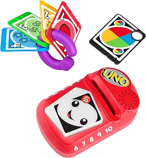 Fisher-Price Mon Premier UNO Bilingue Rires & Éveil, Version française, Jouet électronique avec Sons et lumières, pour bébé et Enfant dès 6 Mois, HGY54 - Image 1
