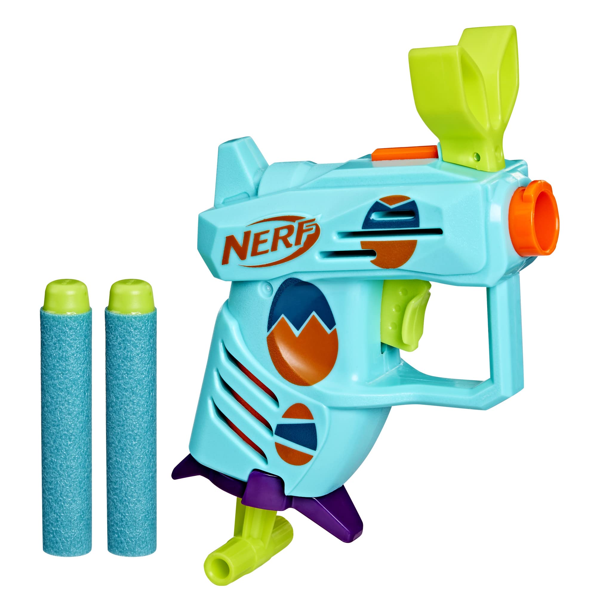 Nerf Elite 2.0 Easter Egg Hunt Gun, 2 Nerf Elite Darts, Shoot To Prime, Foam Spring Toy for 8 Year Old Boys and Girls - Image 1