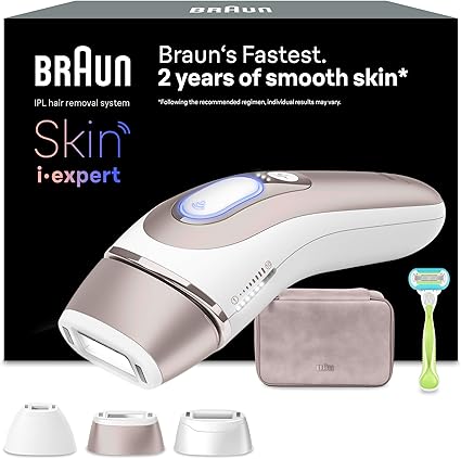 Braun i·expert PL7253 Lumiere Pulsee Intelligent Skin Epilator PL7253, Home Hair Removal, Laser Alternative, With App, Gillette Venus Shaver, 3 Smart Heads For Epilating Legs, Face, More - Image 1
