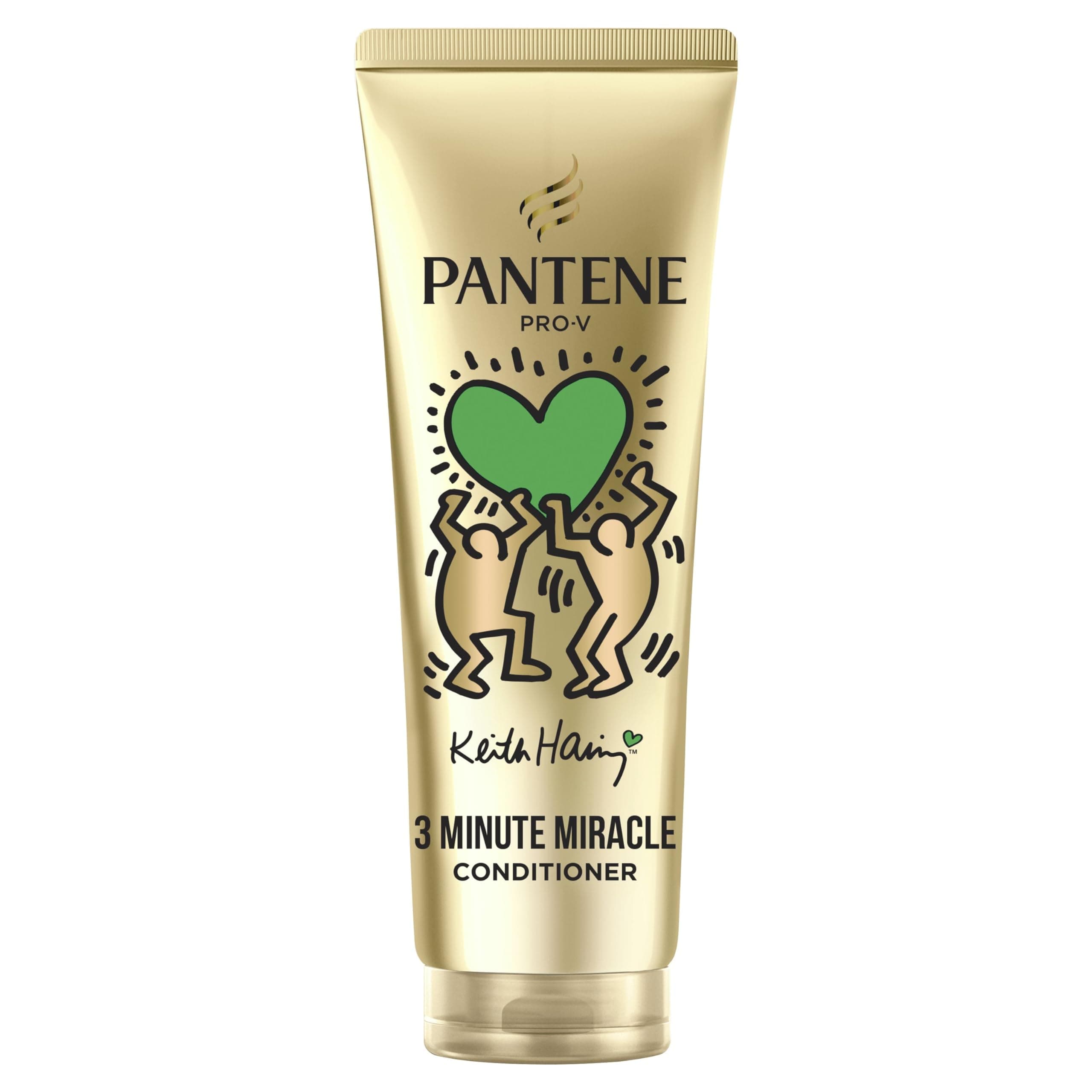 Pantene Pro-V x Keith Haring Art Collection Smooth & Silky Conditioner 3 Minute Miracle 220ml for Curly & Dry Hair, Helps Smooth and Regenerate Hair, With Hyaluronic Acid