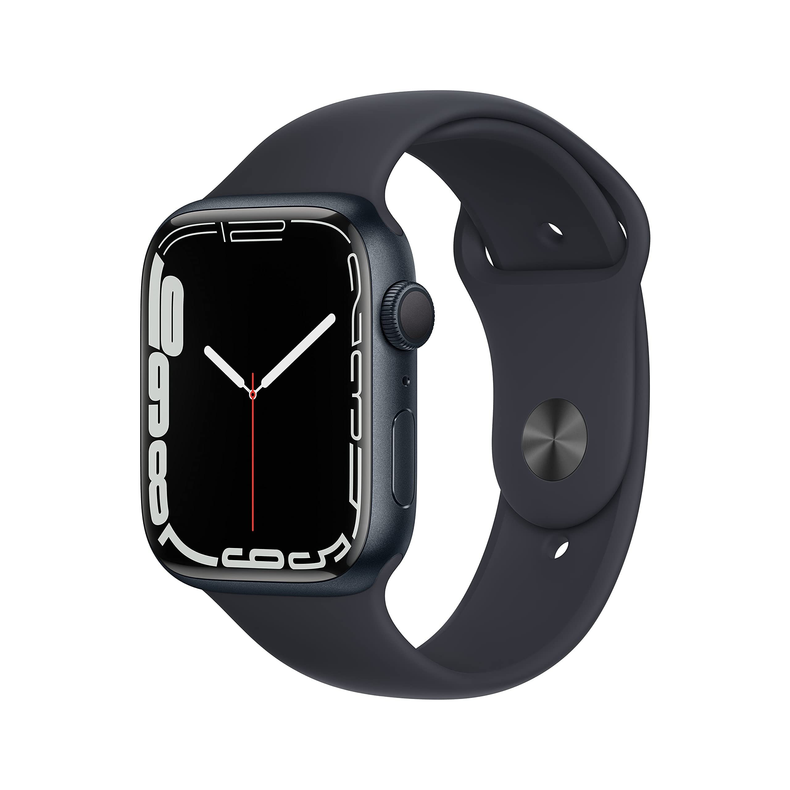Apple Watch Series 7 (GPS, 45MM) Midnight Aluminum Case with Midnight Sport Strap (Refurbished) - Image 1