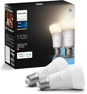 Philips Hue White E27 ampoule pack individuel 2x1055lm, dimmable, lumière blanche chaude, contrôlable via l'application, compatible avec Amazon Alexa (Echo, Echo Dot) - Image 1