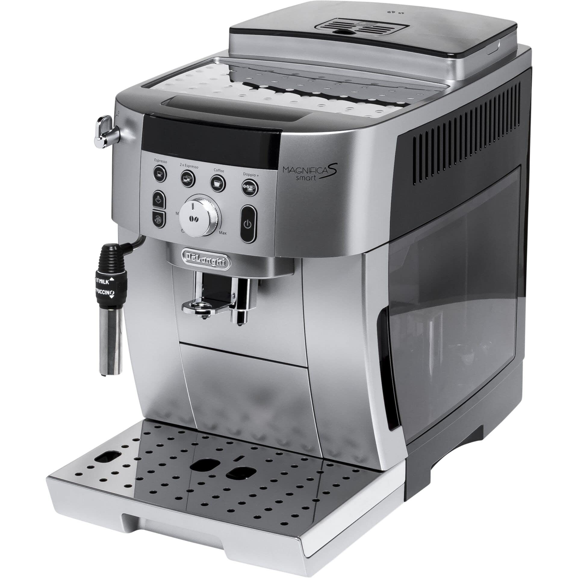 De'Longhi Magnifica S Smart ECAM250.31.SB, Automatic Coffee Machine with Milk Frother, Compact Size Cup Grain Machine, Manual Milk Frother, 4 One-Touch Recipes, Silver Black - Image 1