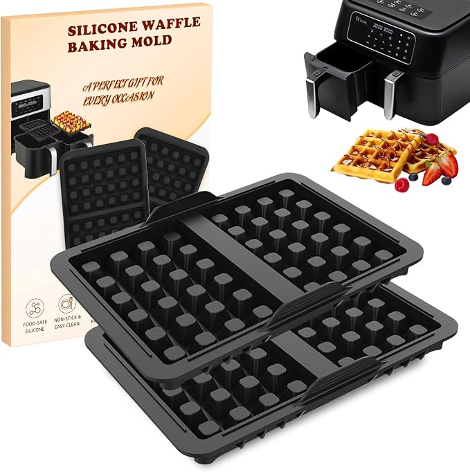 Air Fryer Ninja Accessories Accessories for Ninja AF500EU AF400EU SL451EU SL400EU, Waffles Air Fryer Silicone Accessories, Air Fryer Waffle Mould Accessories, Belgian Waffles - Image 1