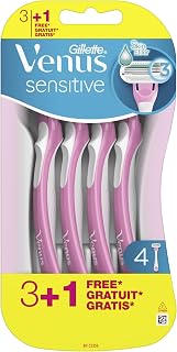 Gillette Venus Rasoirs Jetables Pour Femme, Sensitive, Lot De 4, Pour Les Femmes A La Peau Sensible, A 3 Lames, Avec Une Bande Lubrifiante Et Une Tete Arrondie Pour Un Rasage De Près Confortable - Image 1