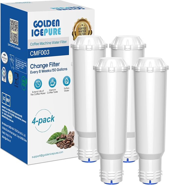 GOLDEN ICEPURE Coffee Machine Water Filter Compatible with Krups F088 Pro Aqua/AEG/Melitta/Bosch/Siemens/Nivona, 4 pieces (Warning: not suitable for Jura White) - Image 1