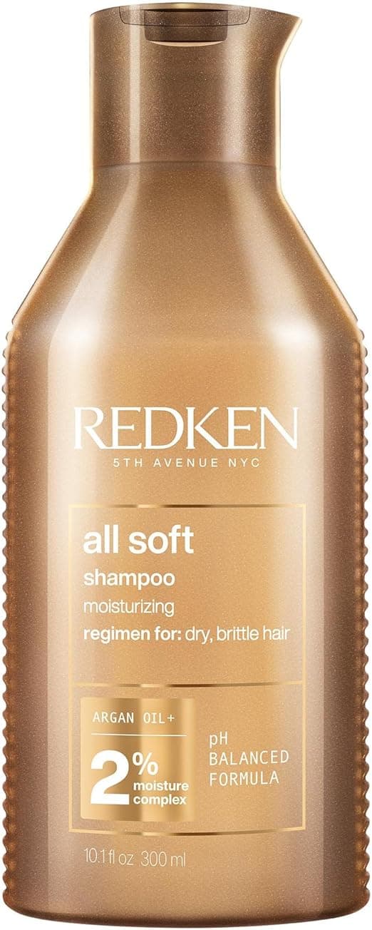 REDKEN - Shampoing Hydratant pour Cheveux Secs et Désydrathés - Apporte Douceur & Souplesse - Protéines & Huile d'Argan - Produit Vegan - All Soft - 300ml