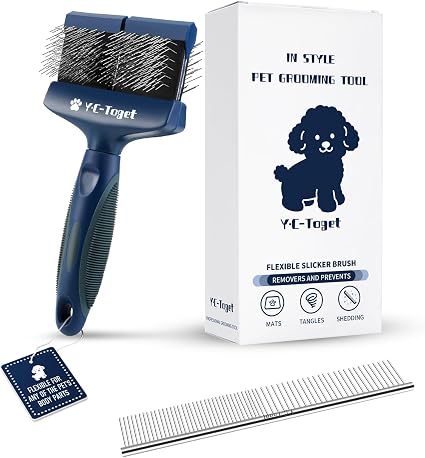 flexible double sided poodle brush dog brush for gilding and labradoodles soft detangling brush for dogs Labrador dog hair brush dog hair brush - Image 1