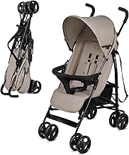 Kinderkraft TIK Lightweight Stroller, Weighs Only 6.5 kg, Travel Stroller, Easy Clamp, Adjustable Backrest in Lying Position, 6 Months, Maximum Weight Up to 17 kg, Beige - Image 1
