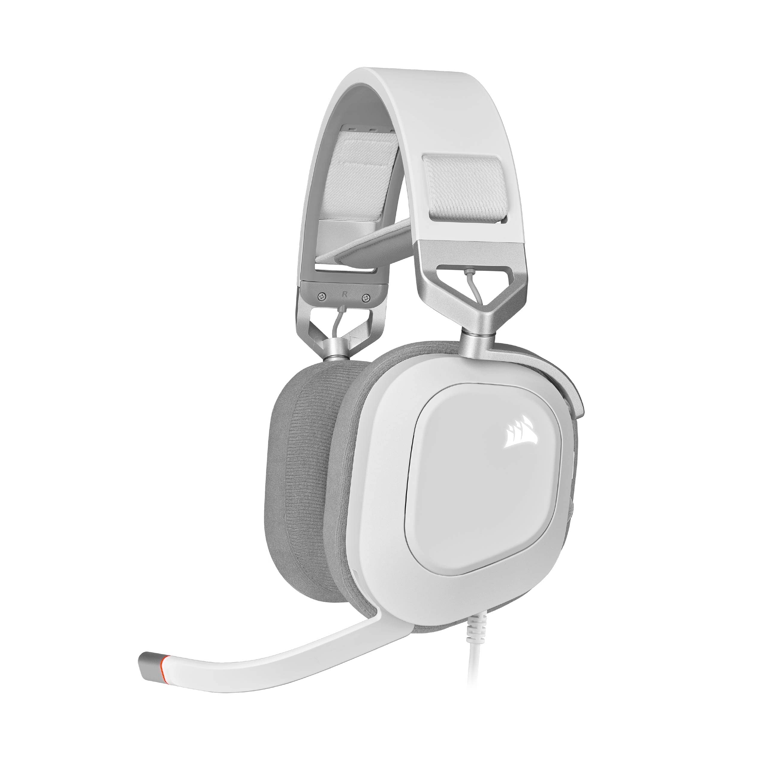 Corsair HS80 RGB USB Premium Gaming Headset with Dolby 7.1 Surround Sound (Broadcast Quality Microphone, Breathable Microfibre Fabric, High-Fidelity Audio, Durable Construction) White - Image 1