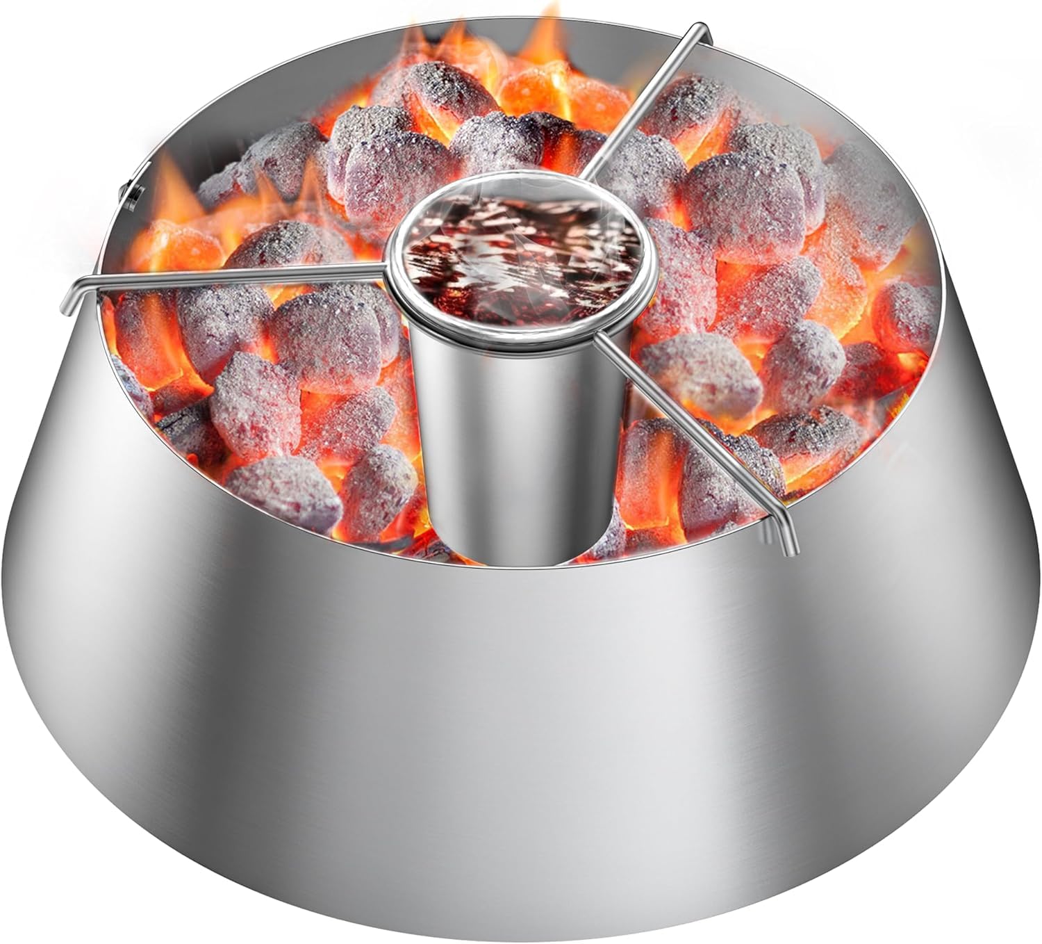 Onlyfire Charcoal Baskets with Stainless Steel Tumbler, Stainless Steel Basket Tank, Accessory for Weber Kettle Charcoal Barbeque 47, 57 and 67 cm - Image 1