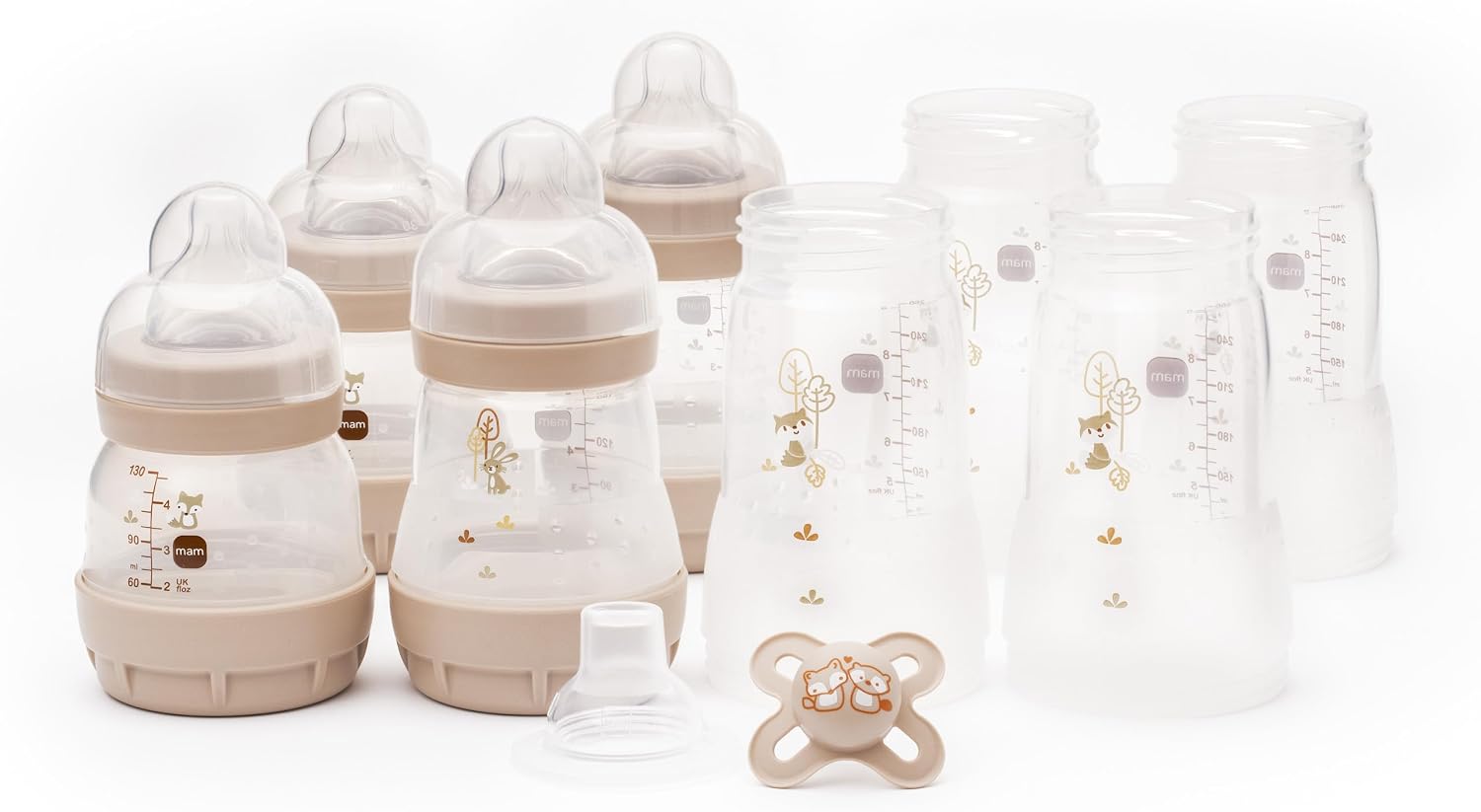 MAM Easy Start Anti-Colic Self Sterilising Newborn Starter Kit with Bottle and Dummy, Newborn Essentials, White (Designs May Vary) - Image 1