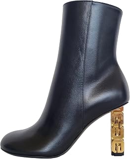 Givenchy chaussures bottines en cuir avec talon en métal 4G BE6034E1GT noir - Image 1
