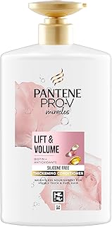 Pantene Lift and Volume Après-shampoing épaississant pour cheveux avec biotine et eau de rose, flacon XL avec distributeur, pack économique, 1 l - Image 1