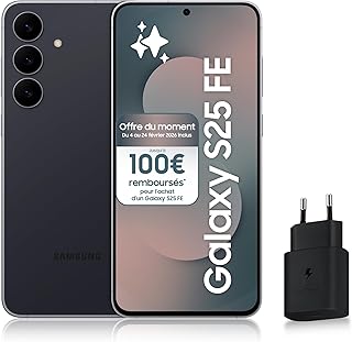 Samsung Galaxy S25 FE, Smartphone Android 5G avec Galaxy AI, 512 Go, Chargeur secteur rapide 25W inclus, Smartphone déverrouillé, Noir Absolu, Version FR - Image 1