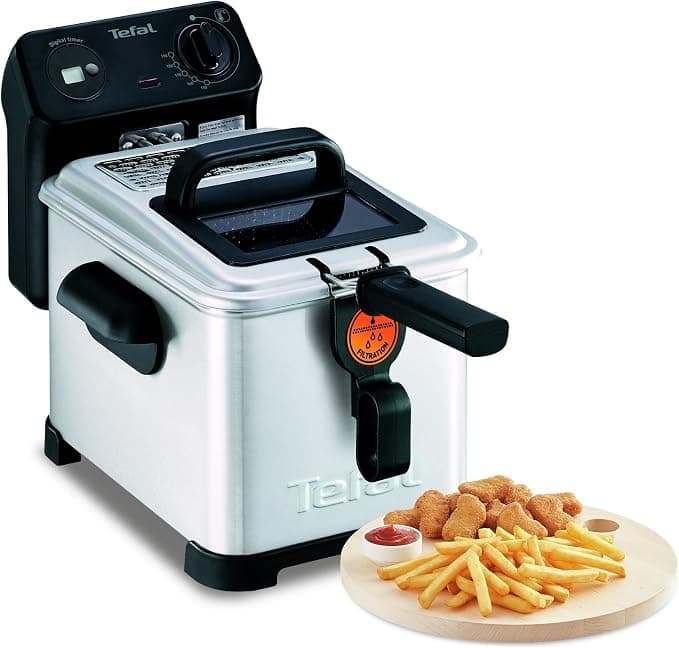 Tefal Semi-professional electric fryer, capacity 4 L, Up to 4 people, patented oil filter, cold zone, control window, digital timer, adjustable thermostat, Filtra Pro FR516070