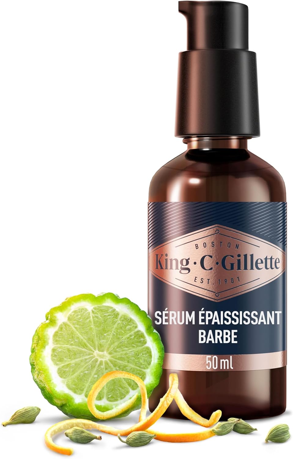 Gillette King C. Sérum Epaississant Pour Hommes, Soin Et Entretien De La Barbe Longue Ou Courte, Produit Avec Huile D’Argan Et Parfum Signature, Barbe Plus Fournie En 14 Jours, 50ml - Image 1