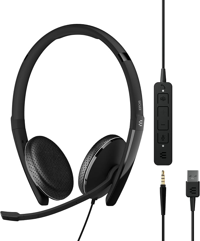 EPOS Adapt 165T USB II Headphones: Superior Sound Quality, Microsoft Teams Certified, Multi-Device Connectivity, Comfortable, Ideal for Office and Home Office - Image 1