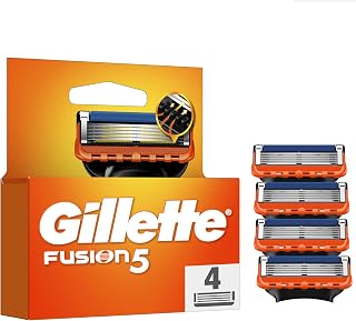Gillette Recharges De Rasoir Fusion5 Pour Hommes, Pack De 4, AUTHENTIQUES, Cartouches Avec Bande Lubrifiante Et 5 Lames Pour Un Rasage Manuel Efficace, Compatibles Avec Les Manches De La Série Fusion - Image 1