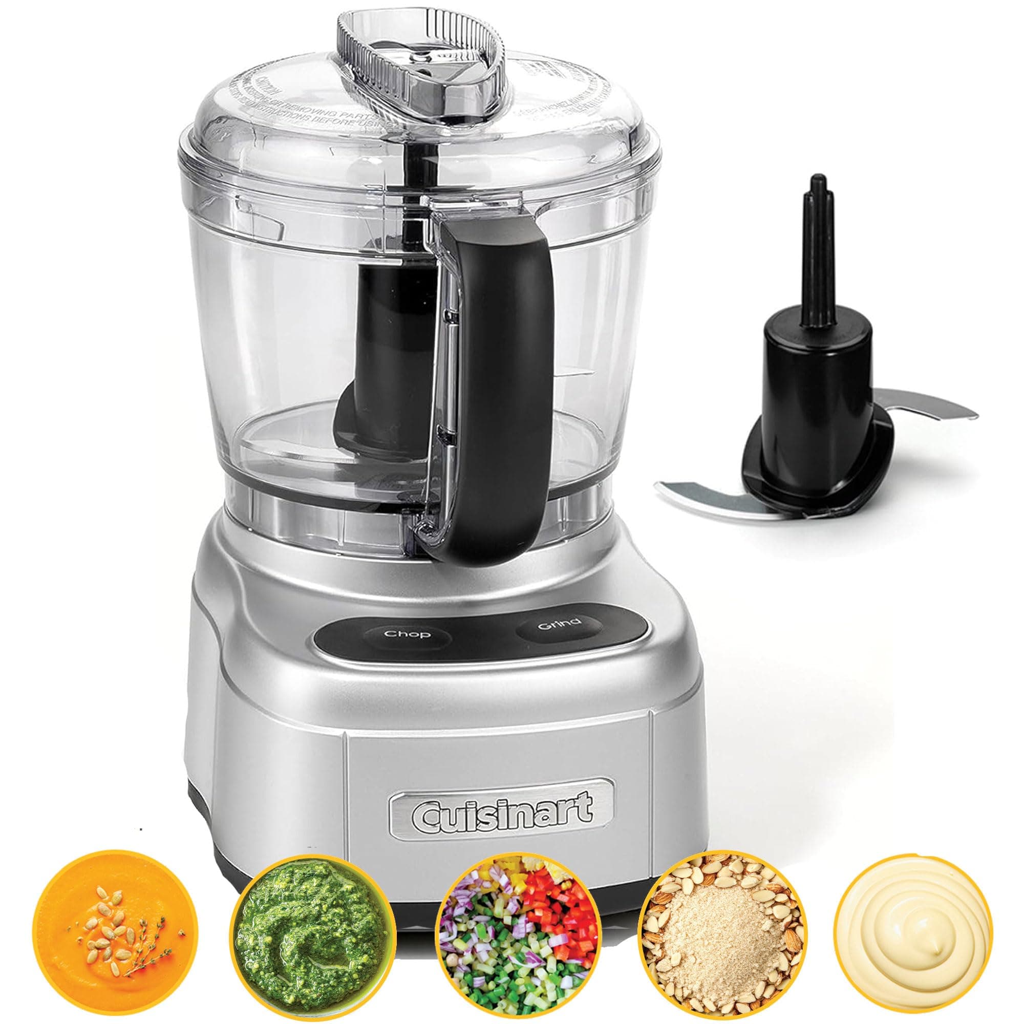 Cuisinart Mini Prep Pro: Compact 900ml Multi-Function Food Processor Ideal for Chopping, Grinding, Mixing and Mixing Equipped with a Reversible Stainless Steel Blade and Powerful Motor. Washable Parts