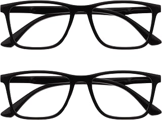 OPULIZE NYX Lunette anti lumiere bleue femme & homme - Lunette Loupe Ecran/Gaming - Lot de 2 - Anti-éblouissement, UV400, Légère - Rectangulaire - Noir - + 0,00 - Image 1