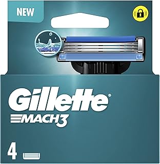 Gillette Mach3 Recharges De Lames De Rasoir Pour Homme, À 3 Lames, 4 Recharges De Lames, Lames Plus Résistantes Que L’Acier - Image 1
