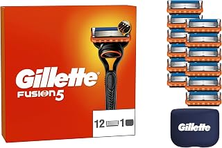 Gillette Recharges De Rasoir Fusion5 Pour Hommes, Pack De 12, AUTHENTIQUES, Cartouches Avec Bande Lubrifiante Et 5 Lames Pour Un Rasage Manuel Efficace, Compatibles Avec Les Manches De La Série Fusion - Image 1