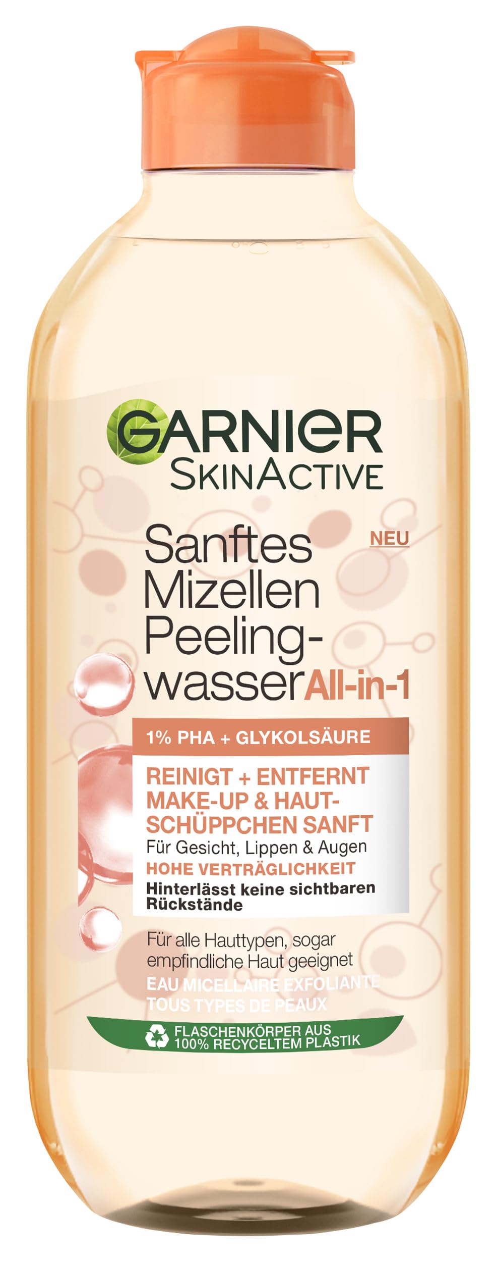 Garnier SkinActive Gentle Exfoliating Water 400 ml - Removes Makeups and Dead Skin - Image 1