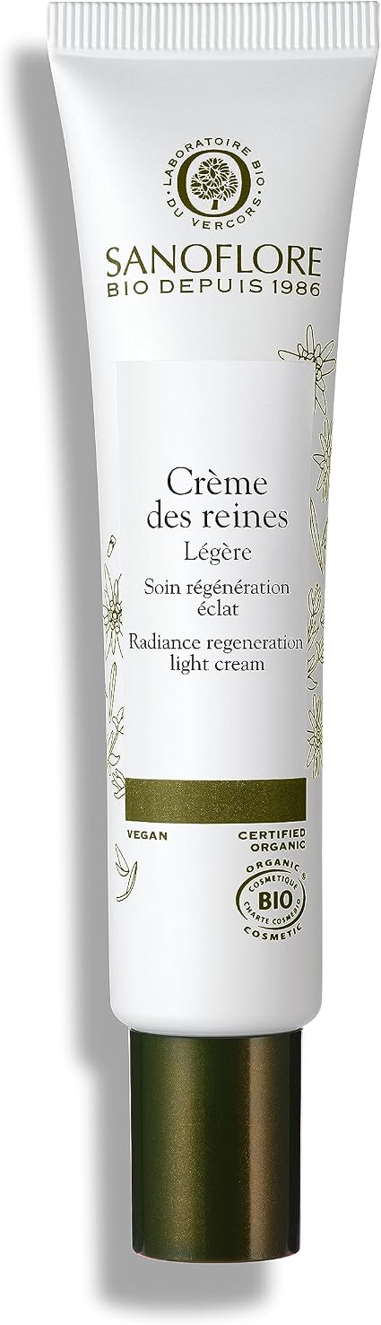 Sanoflore Queens Light Face Cream, Anti-Ageing Moisturizing Regeneration Radiance Cream, Normal Skin, Certified Organic, 40 ml - Image 1