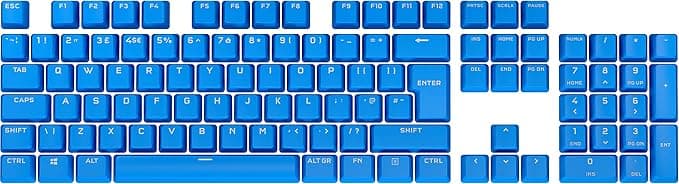 Corsair PBT Double-Shot Pro Keycap Kit (Double Shot PBT Keycaps, 1.5mm Thick Walls with Backlit Font, O-Ring Shock Absorbers Included) Elgato Blue