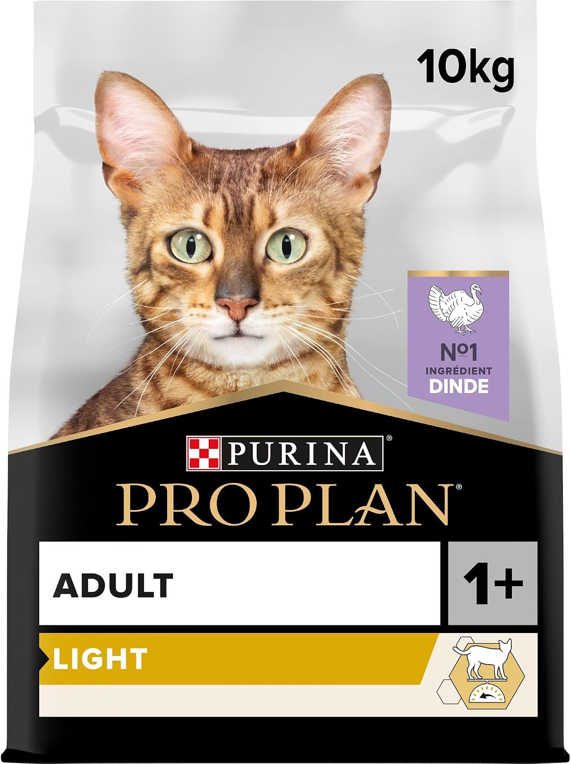 PURINA PRO PLAN | Light | Adult cat overweight and/or overweight | Low fat kibble to aid weight loss | Turkey | Bag | 10 kg - Image 1