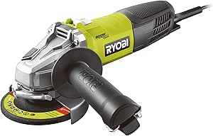 RYOBI - 800W 125mm Wired Angle Grinder - 12,000 rpm - Comes with 1 metal grinding disc Ø 125 mm and 1 side handle 2 positions - Anti-start protection - RAG800-125G - Image 1