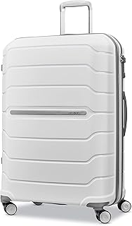 Freesform Rigide Extensible avec roulettes Doubles pour Adulte Unisexe, Blanc, Checked-Large 28-inch, Freeform Hardside Extensible avec roulettes Doubles rotatives - Image 1