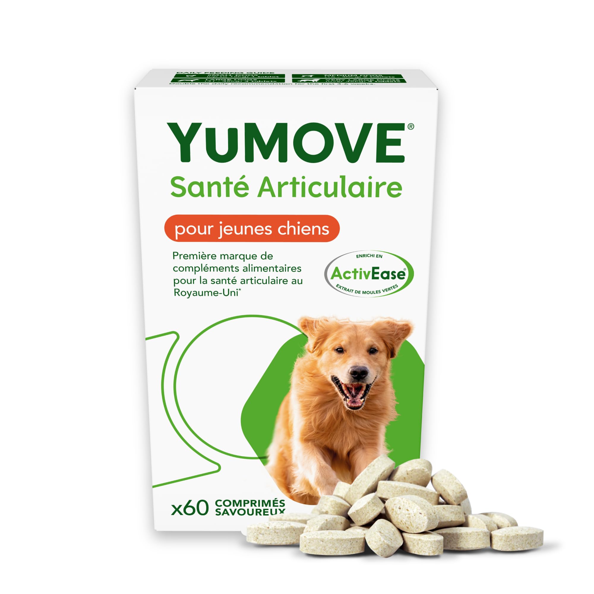 YuMOVE Osteoarthritis for Dogs - Joint Supplement for Young Dogs - 60 Tablets - Joint Support for Active Dogs Containing Green Mussels, Glucosamine, Chondroitin for Agility - Image 1