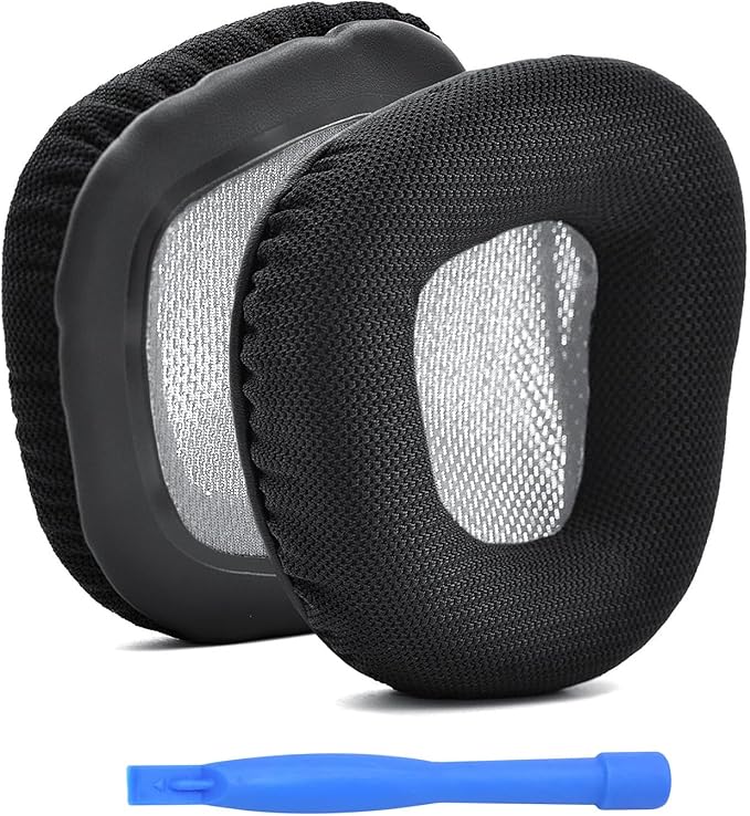 MMOBIEL Ear Pads Replacement for Corsair Void Elite Wireless/Pro/SE/Surround/Elite/Void, Wired & Wireless RGB Gaming Headset Mesh Fabric Ear Pad Cushions - Earpads Replacement - Grey - Image 1