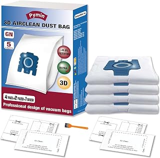 Pymin Lot de 4 sacs d'aspirateur GN de rechange compatibles avec les aspirateurs Miele Classic C1, Complete C2 C3, S227 S240, S270, S400, S400i, S600, S2, S5, série S8 - Image 1
