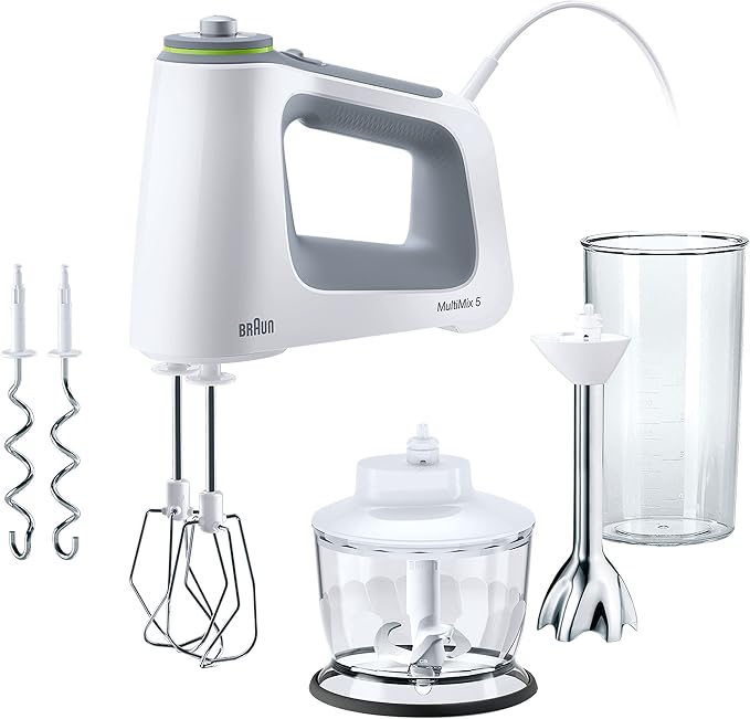 Braun HM5137WH Mixer with Removable Whisk/Kneader 750 W White/Grey - Image 1
