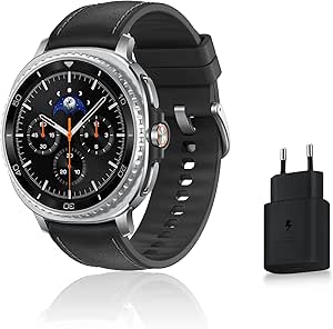 Samsung Galaxy Watch8 Classic, Smart Watch, Rotating Crown, Galaxy AI, Sleep Coach, Running Coach, Bluetooth, 46mm, Black, 25W Fast Mains Charger Included, FR Version - Image 1
