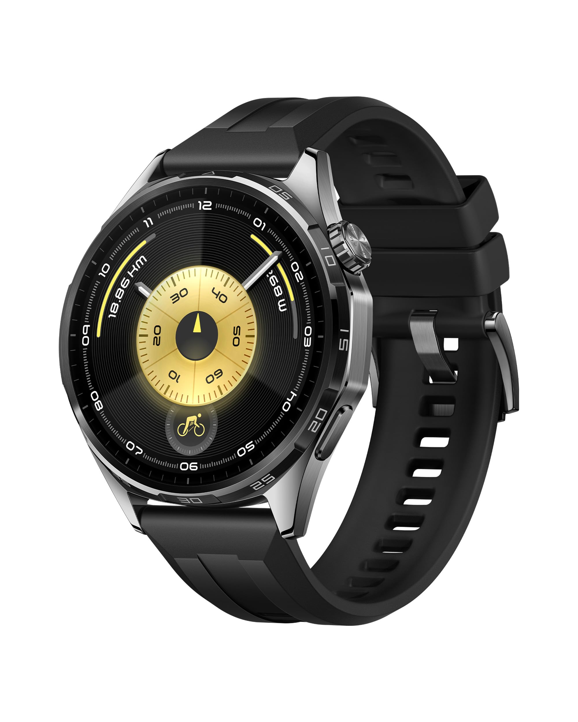 HUAWEI Watch GT 6 GPS 46mm Smartwatches, 1.47 Inch AMOLED Display, Up to 21 Days Battery Life, Professional Cycling, Compatible with iOS and Android, ECG Analysis, Black - Image 1