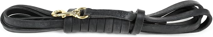 Julius-K9 Leather Lead without Handle, 16 mm x 5 m, with Copper Carabiner - Image 1