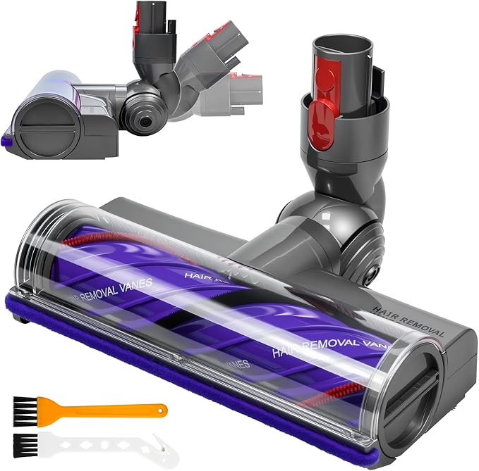 Anti-tangle Replacement Brush Head for Dyson V7 V8 V10 V11 V15 SV10 SV11 SV11 SV12 SV14, Replacement Vacuum Cleaner Head for Dyson, Brush for Hard Floors and Carpets - Image 1