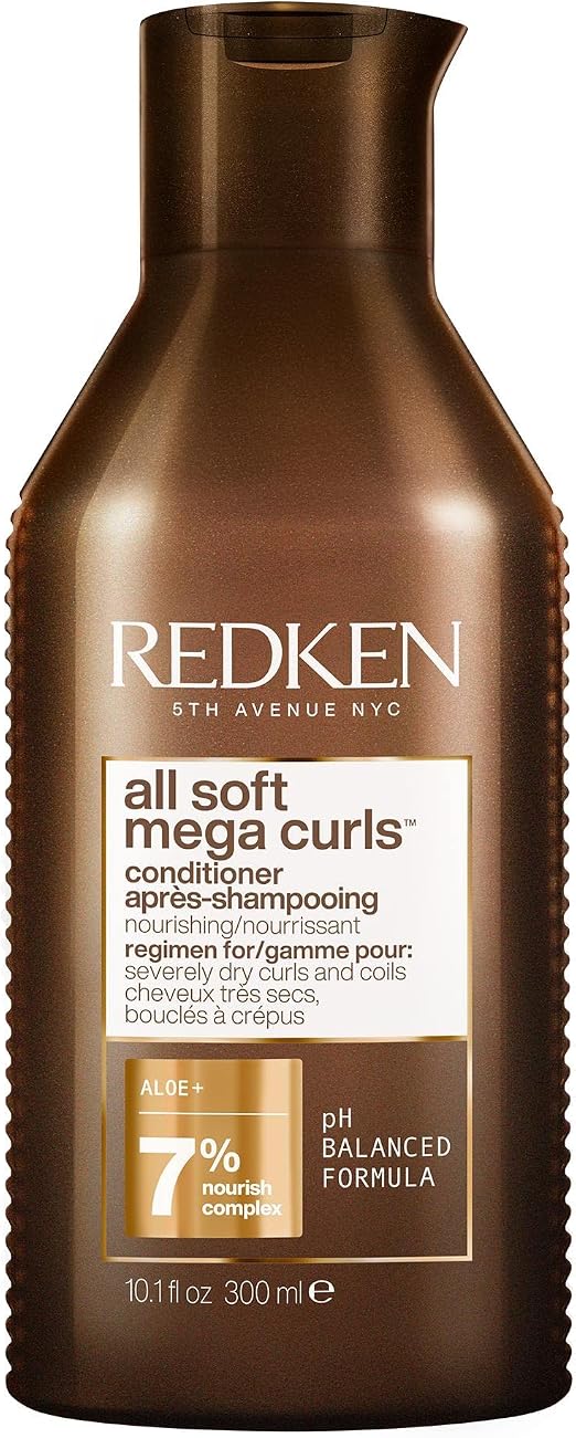 REDKEN - Nourishing & Moisturizing Shampoo - Defines Curls & Reduces Frizz - Vegan & Sulfate Free - Aloe Vera - Very Dry, Curly To Kinky Hair - All Soft Mega Curls - Image 1
