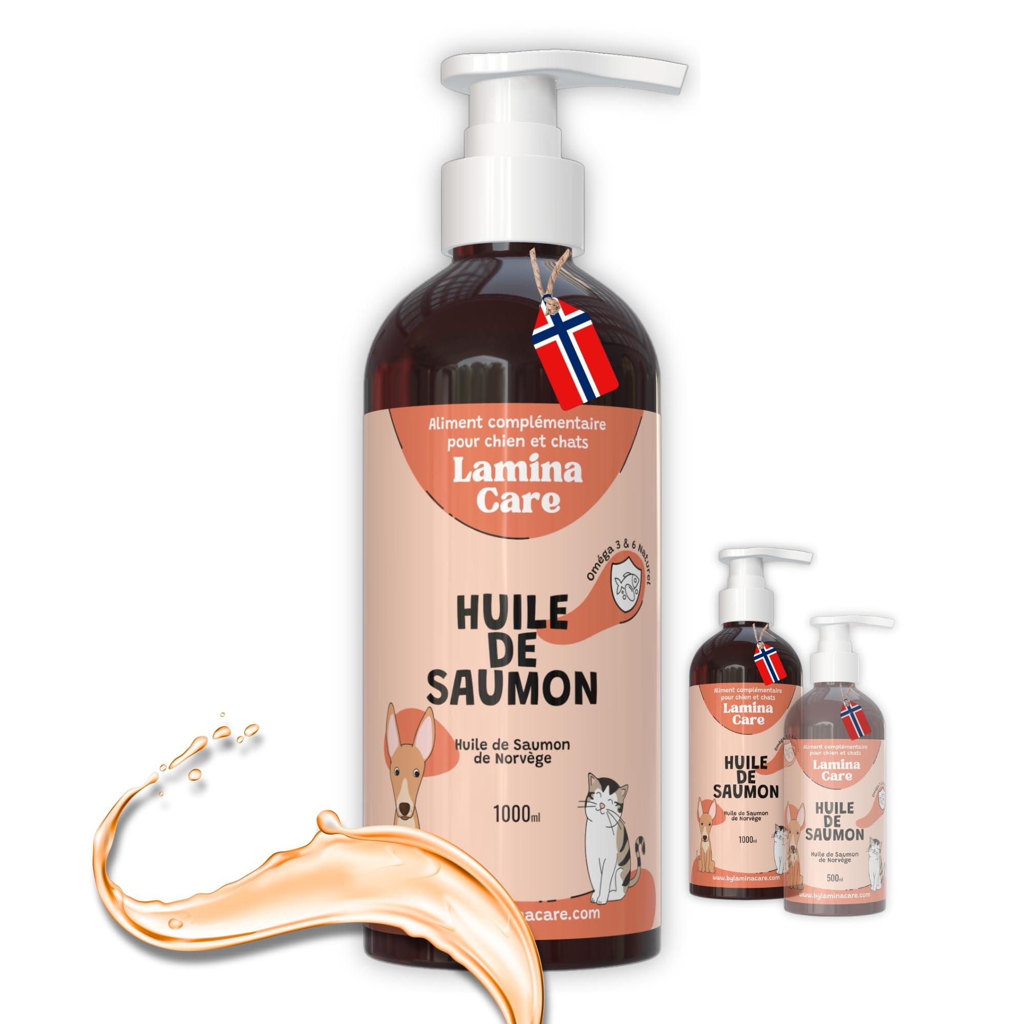 Salmon Oil for Dogs to Strengthen the Immune System, Dog Joint and Healthy Skin, Salmon Oil for Cats Naturally Enriched with Omega 3, 6, EPA and DHA - Image 1
