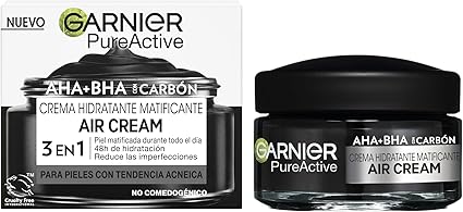 Garnier PureActive AHA+BHA Charcoal Mattifying Moisturiser 50 ml - Image 1