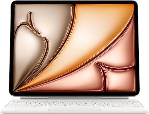 Apple Magic Keyboard Case for iPad Air 13 Inch (M3), Outstanding Typing Comfort, Built-in Trackpad, French - White - Image 1