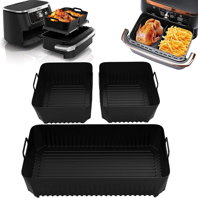 Air Fryer Mould, 3PCS Air Fryer Accessory for Ninja Air Fryer 10.4L AF500EU, Silicone Air Fryer Mould for Ninja Foodi Flex 10.4L, Air Fryer Accessories for Ninja Air Fryer - Image 1