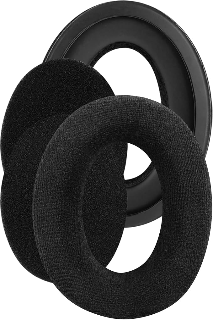 Geekria Coussinets d'oreille de rechange Comfort Velour pour casques Sennheiser HD515, HD518, HD555, HD558, HD559, HD569, HD579, HD589 (noirs) - Image 1